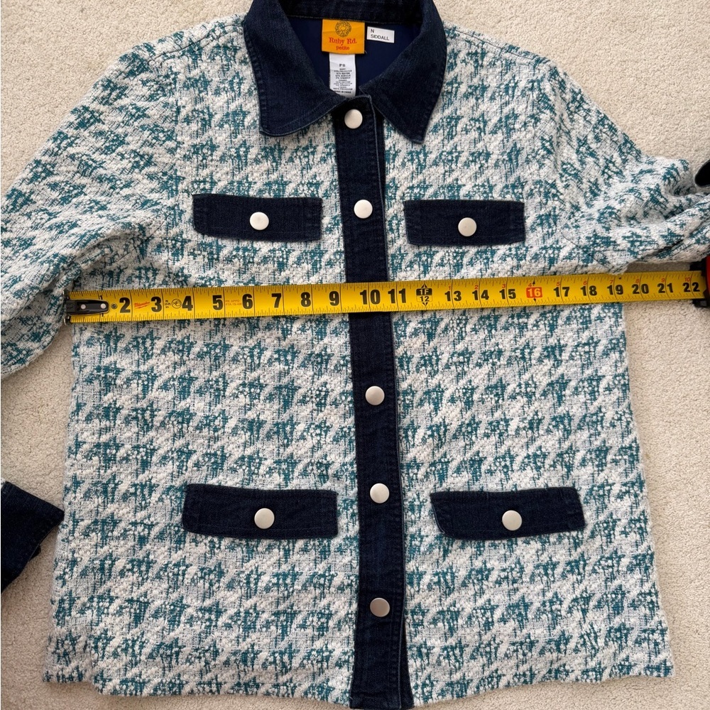 Ruby Rd. Petite Twill and denim details jacket. Vintage - Picture 10 of 11